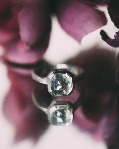 One of a kind 2.6 carat geometric diamond in platinum is a true testament to the unique, one-of-a-kind creations.